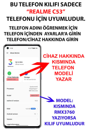 Realme C53 Uyumlu Yeşil Kivi Dilimleri ve Kalp Çekirdek Baskılı Silikon Kılıf