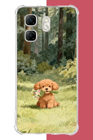 Infinix Hot 50i - Smart 9 Uyumlu peluş köpek Baskılı Silikon Kılıf