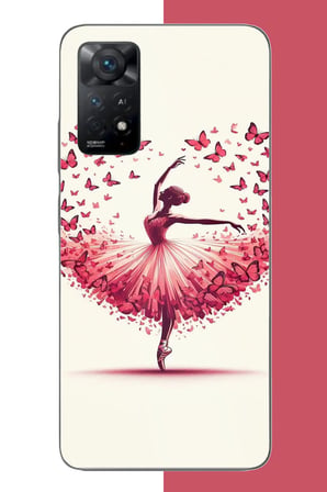 Redmi Note 11E Uyumlu kelebekli balerin Baskılı Silikon Kılıf