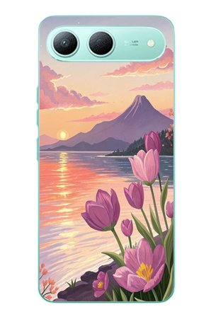 Tecno Spark 40 5G Uyumlu Çiçek Yağlı Boya Baskılı Silikon Kılıf