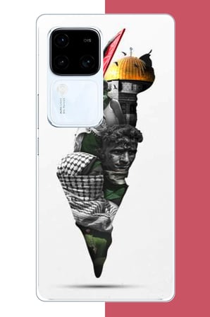 Vivo V30 Uyumlu filistin harita Baskılı Silikon Kılıf