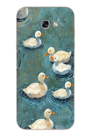 Samsung Galaxy A7 (2017) Uyumlu Yüzen Ördekler Baskılı Silikon Kılıf