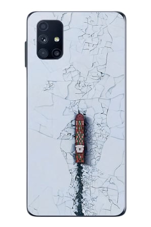 Samsung Galaxy M51 Uyumlu Yük Gemisi Baskılı Silikon Kılıf