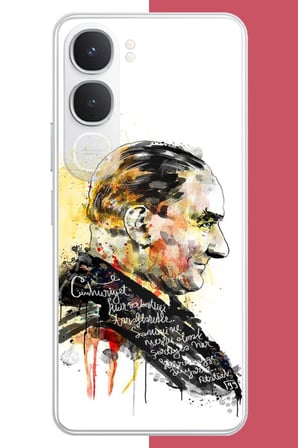 Vivo 315G Uyumlu sulu boya atatürk Baskılı Silikon Kılıf