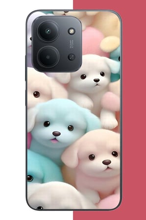 Redmi 15C Uyumlu sevimli renkli köpek Baskılı Silikon Kılıf