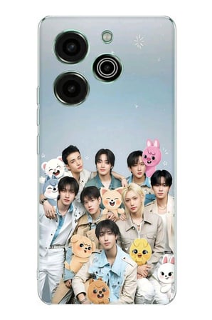 Tecno Pova 6 Pro Uyumlu Tray Kids K-Pop Grubu ve SKZOO Temalı Baskılı Silikon Kılıf