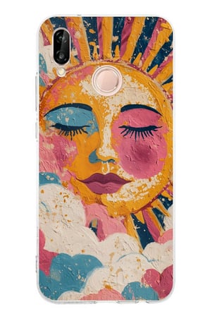 Huawei P20 Lite Uyumlu Efsunlu Güneş Baskılı Silikon Kılıf