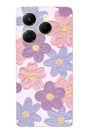Infinix Hot 40-40 PRO Uyumlu Renkli Papatyalar Sulu Boya Baskılı Silikon Kılıf