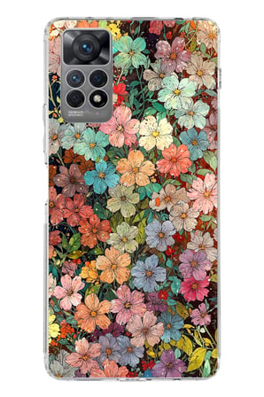 Redmi Note 12 PRO 4G Uyumlu Vintage Botanik Çiçek Bahçesi Baskılı Silikon Kılıf