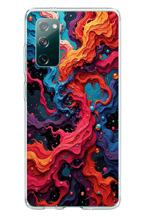 Samsung Galaxy S20 FE Uyumlu Dalgaların İz Karışımı Baskılı Silikon Kılıf