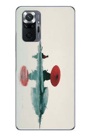 Redmi Note 10 Uyumlu Japon Şemsiyesi Baskılı Silikon Kılıf