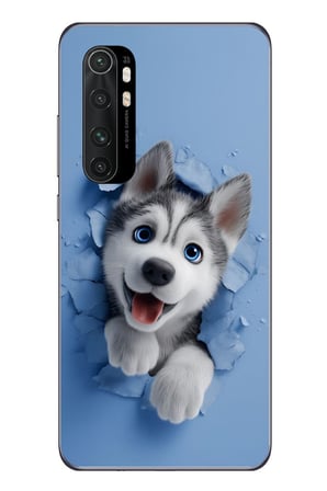 Xiaomi Mi 10 Lite Uyumlu Sibirya Kurdu Baskılı Silikon Kılıf