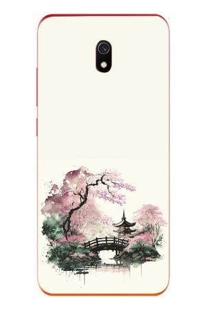 Redmi 8A Uyumlu Japon Bahçesi Baskılı Silikon Kılıf