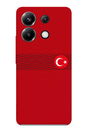 Poco X6 PRO Uyumlu Türk Milli Takım Izgara Desenli Forma Baskılı Silikon Kılıf