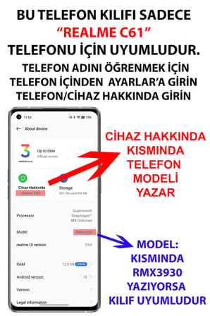 Realme C61 Uyumlu Türk Hava Kuvvetleri Baskılı Silikon Kılıf