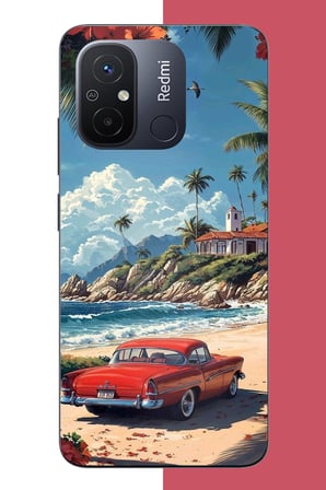 Redmi 12C Uyumlu palm sahil Baskılı Silikon Kılıf