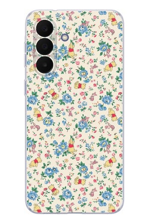 Samsung Galaxy A27 Uyumlu Ayı Winnie Pooh ve Çiçekler Baskılı Silikon Kılıf