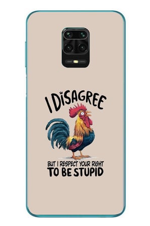 Redmi Note 9s Uyumlu I Disagree Baskılı Silikon Kılıf