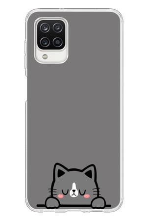 Samsung Galaxy A12 Uyumlu Uyuyan Kedi Baskılı Silikon Kılıf
