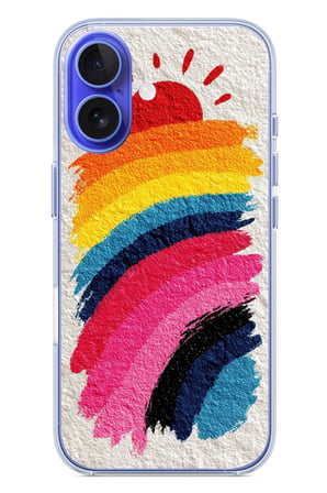 İphone 16 Uyumlu Güneşli Gökkuşağı Baskılı Silikon Kılıf