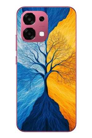 Oppo A6 PRO
 Uyumlu Sarı Mavi Ağaç Baskılı Silikon Kılıf