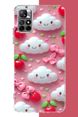 Redmi 10 Uyumlu mutlu bulutlar Baskılı Silikon Kılıf