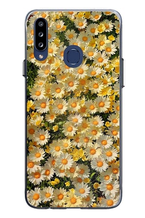 Samsung Galaxy A20S Uyumlu Papatya Bahçesi Sulu Boya Baskılı Silikon Kılıf