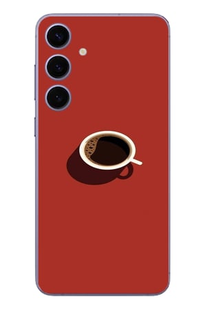 Samsung Galaxy S24 Plus Uyumlu Sade Kahve Kupası Baskılı Silikon Kılıf