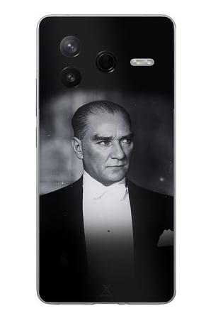 Poco F7 Pro Uyumlu Zarafet ve Asalet: Atatürk Smokinli Baskılı Silikon Kılıf