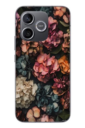 Honor 600 Uyumlu Koyu Çiçekler Baskılı Silikon Kılıf