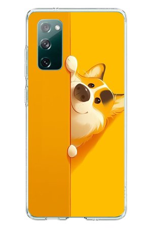 Samsung Galaxy S20 FE Uyumlu Sarı Köpek Baskılı Silikon Kılıf