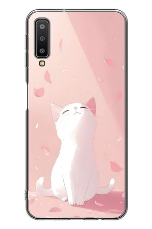 Samsung Galaxy A7 2018 Uyumlu Minnoş Kedi Baskılı Silikon Kılıf