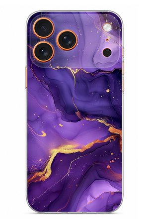 iPhone 17 PRO MAX Uyumlu Ametist Taşı Mor Mermer Baskılı Silikon Kılıf