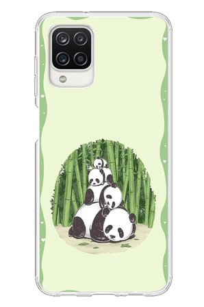 Samsung Galaxy A12 Uyumlu Panda Ailesi Baskılı Silikon Kılıf