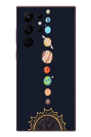 Samsung Galaxy S22 Ultra Uyumlu Gezegenler Baskılı Silikon Kılıf