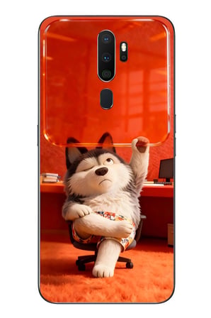 Oppo A5 2020 Uyumlu Keyifli Köpek Baskılı Silikon Kılıf