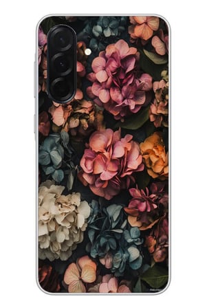 Samsung Galaxy A36 Uyumlu Koyu Çiçekler Baskılı Silikon Kılıf