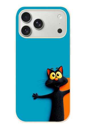 İphone 17 Pro Max Uyumlu Kedi Uyarısı Baskılı Silikon Kılıf