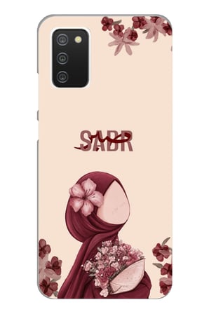 Samsung Galaxy A02S Uyumlu Bordür Çiçekli Sabır Yazılı Baskılı Silikon Kılıf