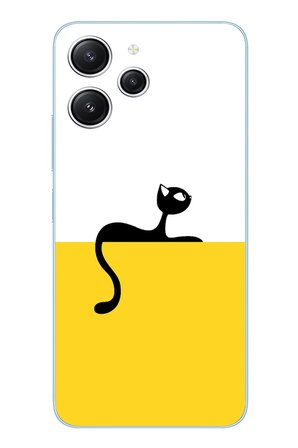 Redmi 12 Uyumlu Dişi Kedi Baskılı Silikon Kılıf