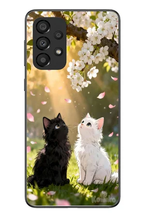 Samsung Galaxy A33 Uyumlu İlkbahar Kedileri Baskılı Silikon Kılıf