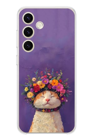 Samsung Galaxy S25 Uyumlu Frida Catlo kedi Baskılı Silikon Kılıf