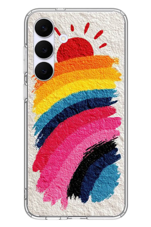 Samsung Galaxy S25 FE Uyumlu Güneşli Gökkuşağı Baskılı Silikon Kılıf
