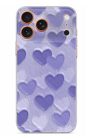 iPhone 17 PRO MAX Uyumlu Mor Kalpler Tasarımlı Baskılı Silikon Kılıf