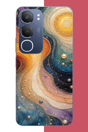 Vivo Y19s Uyumlu renkli uzay Baskılı Silikon Kılıf