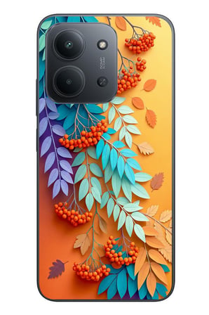 Redmi 15C Uyumlu Pastoral Çicekler Baskılı Silikon Kılıf