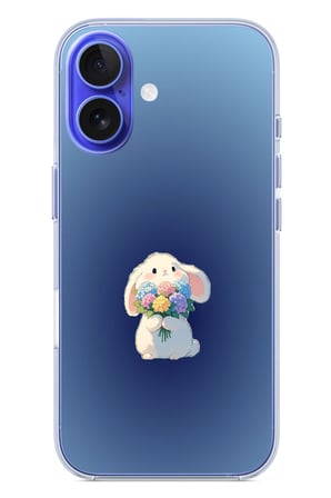 İphone 16 Uyumlu Çiçekli Tavşan Baskılı Silikon Kılıf