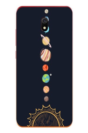 Redmi 8A Uyumlu Gezegenler Baskılı Silikon Kılıf
