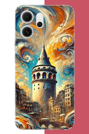 OPPO Reno 14 Uyumlu Galata Baskılı Silikon Kılıf