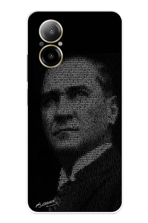 Realme 12 Lite Uyumlu Gençliğe Hitabe Yazılı Atatürk Silüeti Baskılı Silikon Kılıf